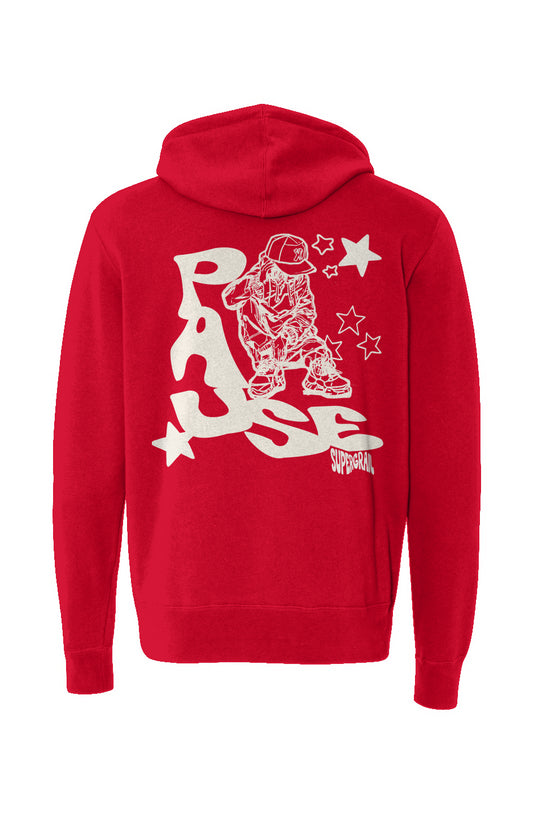 Pause Zip Hoodie Red