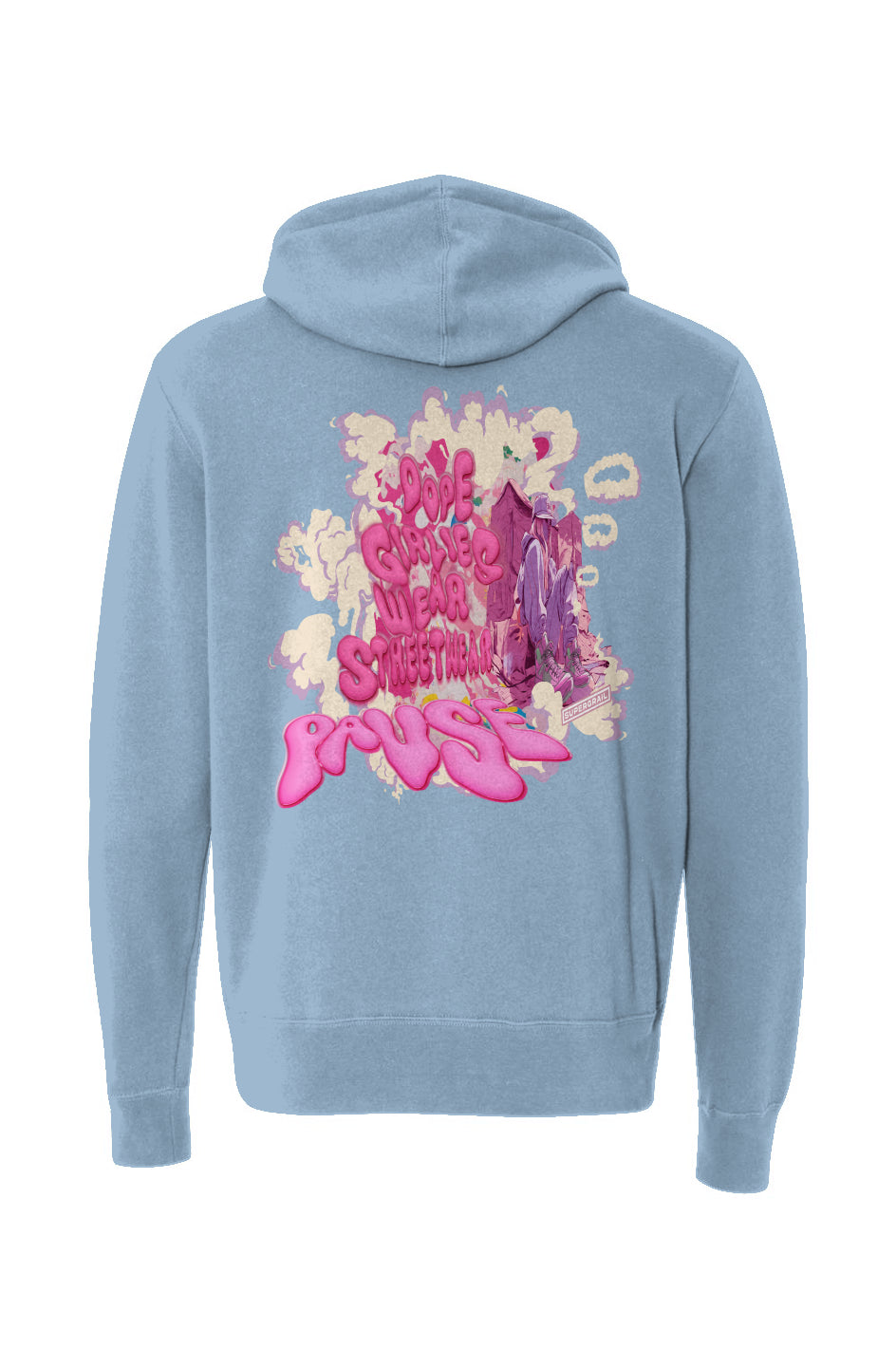 Dope Girlies Wear Streetwear Zip Hoodie | Blue