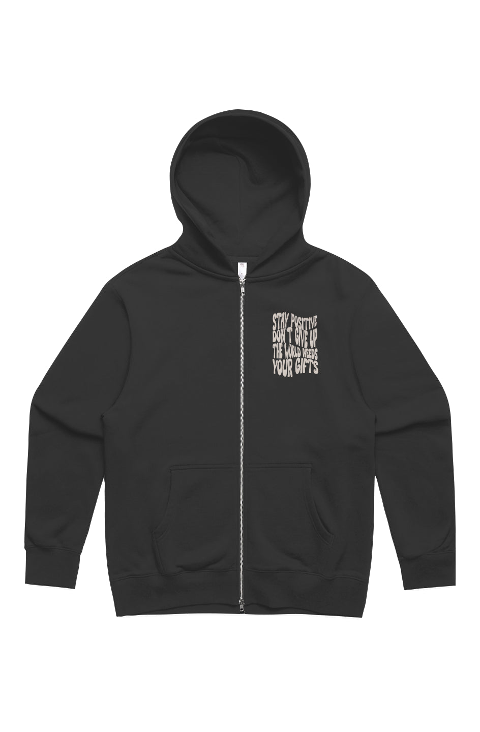 Don&amp;#39;t Give Up | Zip Hoodie | Black