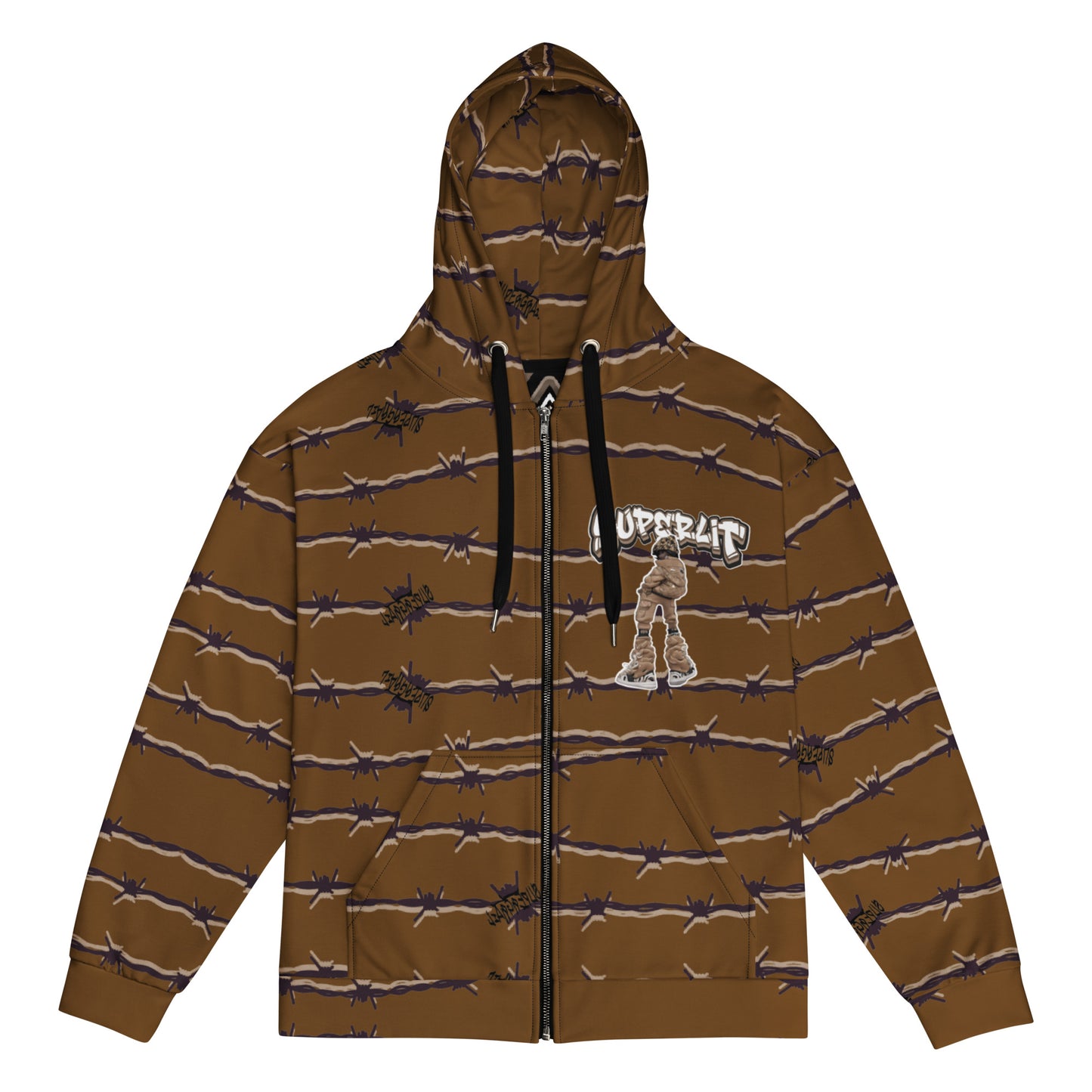 SUPERLIT MASCOT BARB WIRE WALNUT ZIP HOODIE