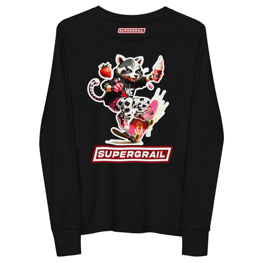 SUPERGRAIL CANDYMALS ICE CREAM RACCOON LONG SLEEVE TSHIRT